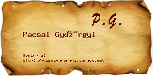 Pacsai Györgyi névjegykártya